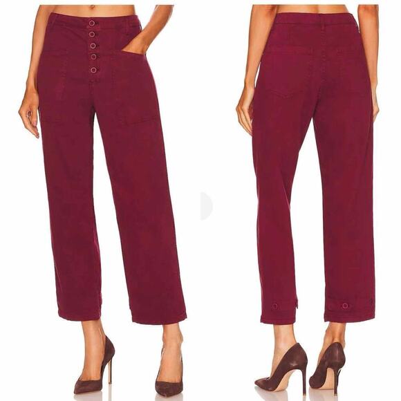 Pistola Pants - Pistola Tammy High Rise Trouser Exposed Buttons Pants Size 30 Merlot